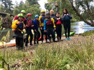 White water camp kids posing for a group photo