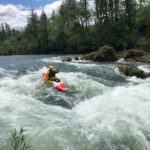 white water camp kids paddling on the Santiam River